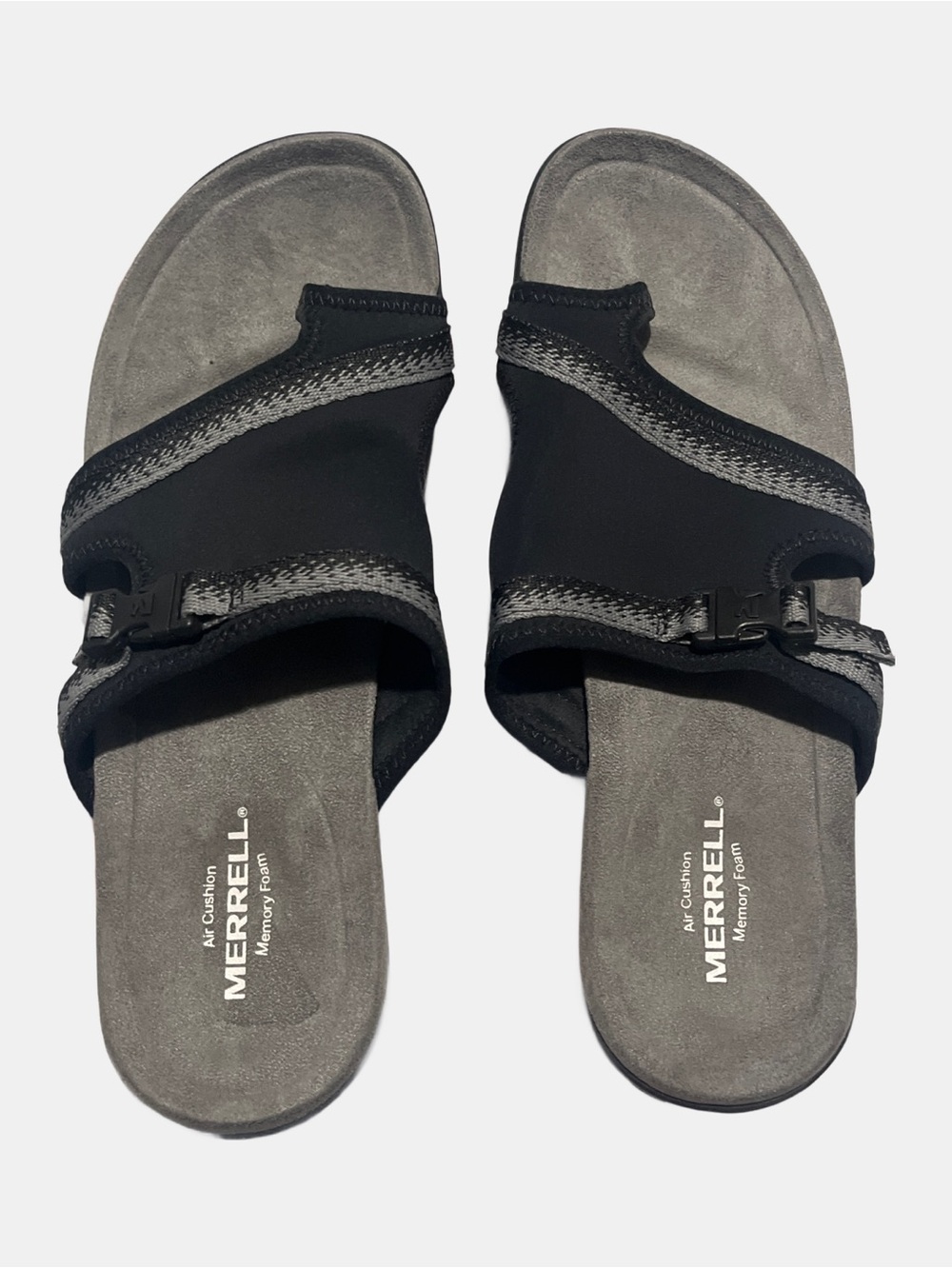 Merrell women’s Black and Gray Slide Sandals Size 10 J000138